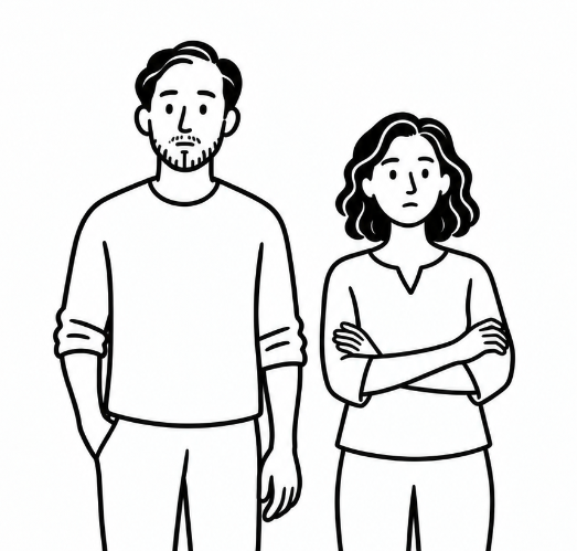 Una pareja frente a frente, sin culpabilizar a nadie